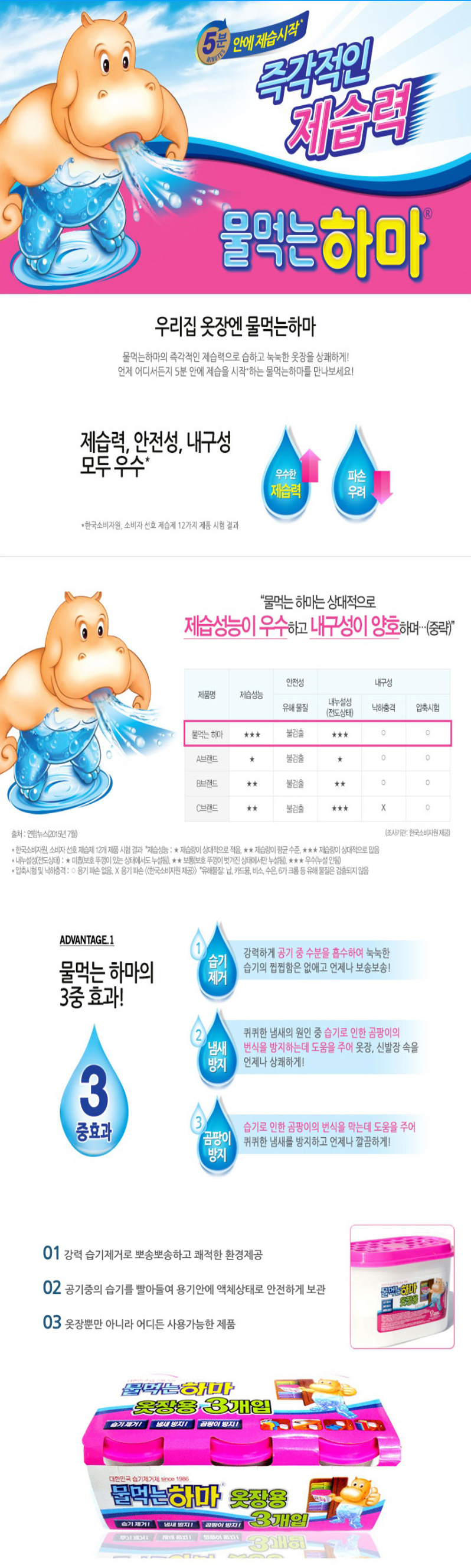 물먹는 하마(3개입) 상세내용 이미지