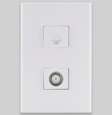 [진흥]복합용콘센트1개용 8P모듈라+CATV1 광대역