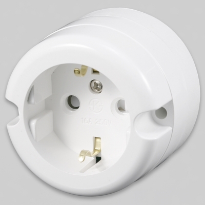 [일신]노출콘센트 1구 둥근형(연선용)