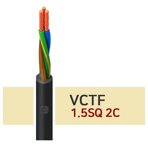 비닐캡타이어케이블 (IEC VCTF) 1.5SQ*2C 100M