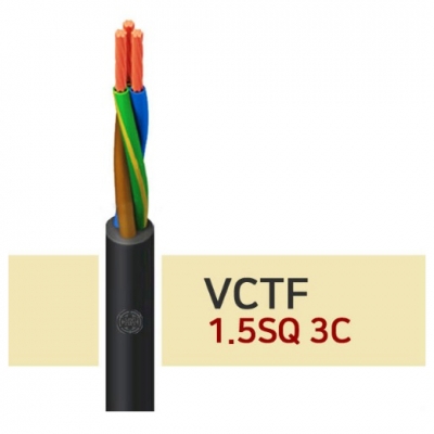 비닐캡타이어케이블(IEC VCT)  1.5SQ*3C 100M