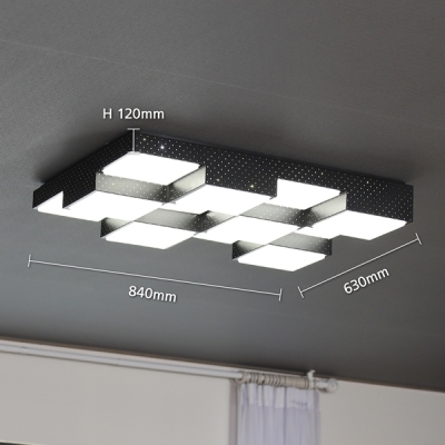[비츠온]거실등 LED 큐브 12등 100W 블랙(주광색)