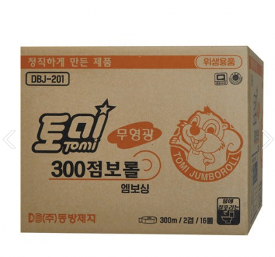 [동방]토미점보롤 무형광 엠보싱 1겹 500m(1박스=16롤)