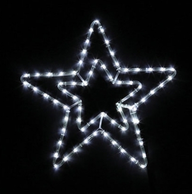 LED 별장식 2단별 백색 (논네온) 55cm