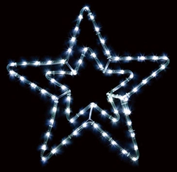 LED 별장식 2단별 백색 (논네온) 70cm